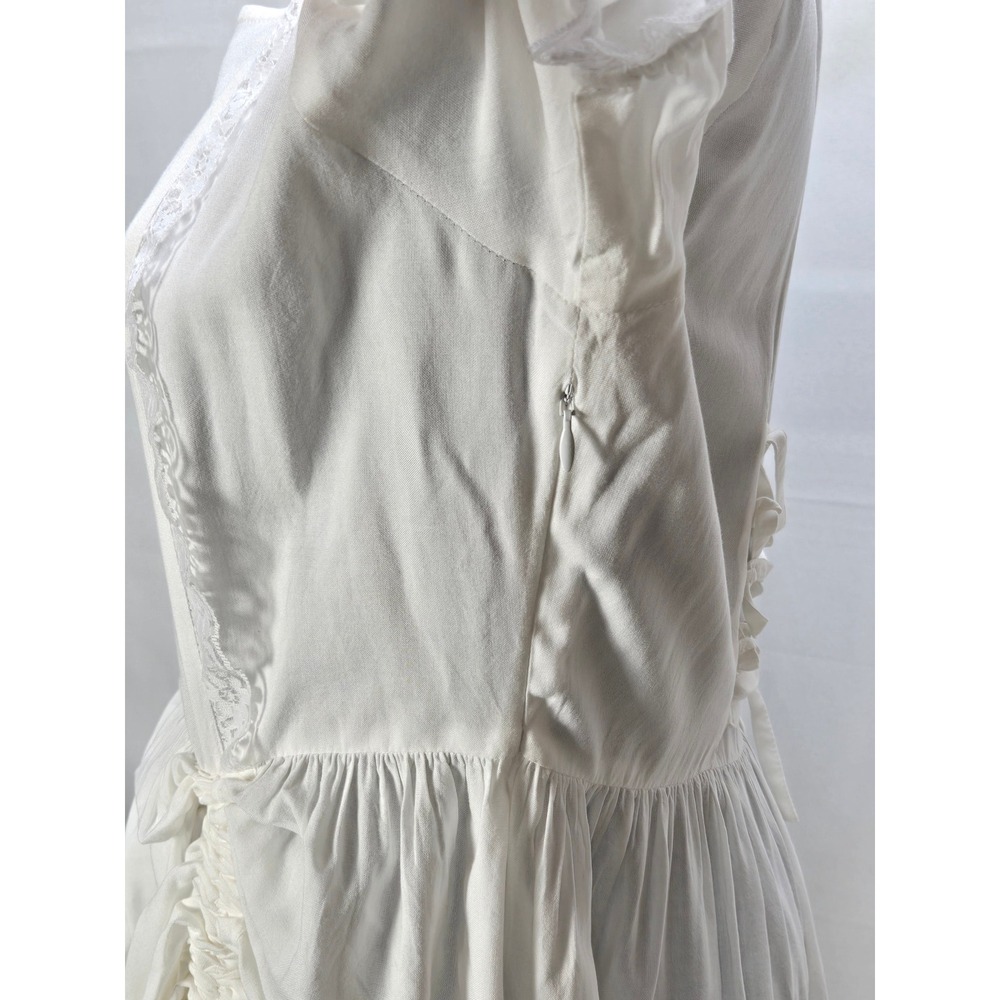 Women's Pirate Dressing Large White Lace Trim Bustle Adjustable Dress‎ Victorian - Picture 4 of 6
